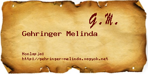 Gehringer Melinda névjegykártya
